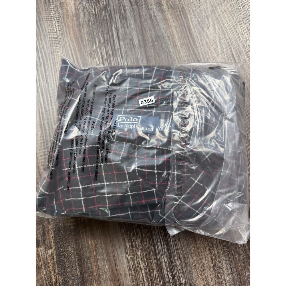 Polo Ralph Lauren Shirt Mens XL Black Red Plaid Button Up Flannel Flap Pockets - Picture 9 of 9